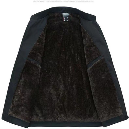 Men’s Warm Fleece Lined Bomber Jacket – Classic Zip-Up Winter Coat